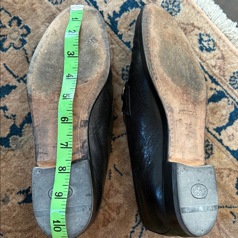 🔥HP🔥VTG Ann Taylor Loafers, black w gold buckle, size 7 1/2 M, Italy - Picture 15 of 15
